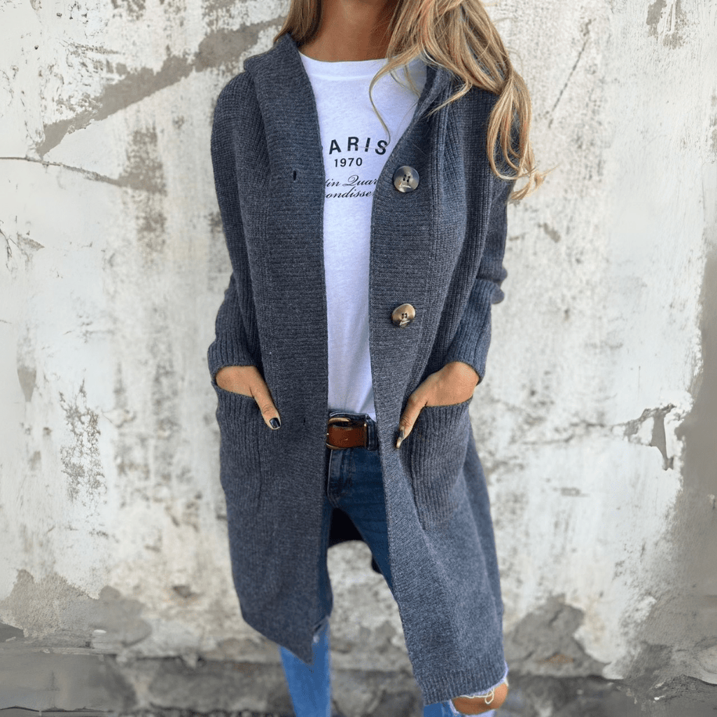 Long Knit Cardigan with Buttons – Lightweight Spring Layer for Effortless Style