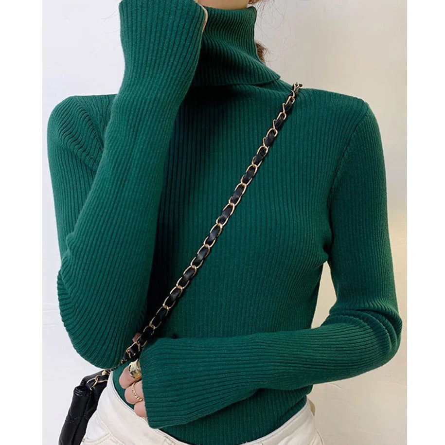 Cashmere turtleneck sweater for women
