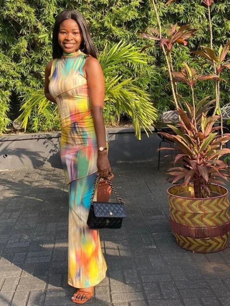 Olima | Colourful Maxi Summer Dress