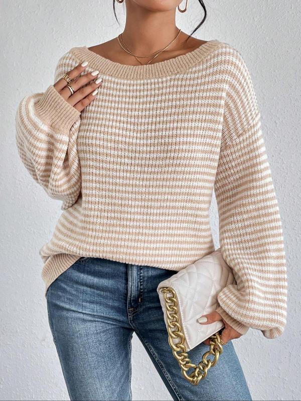 Women’s Cozy Striped Knit Sweater – Soft Organic Cotton Pullover