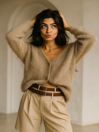 Oversized Knit Cardigan for Women – 100% Nylon Soft Lightweight Layer