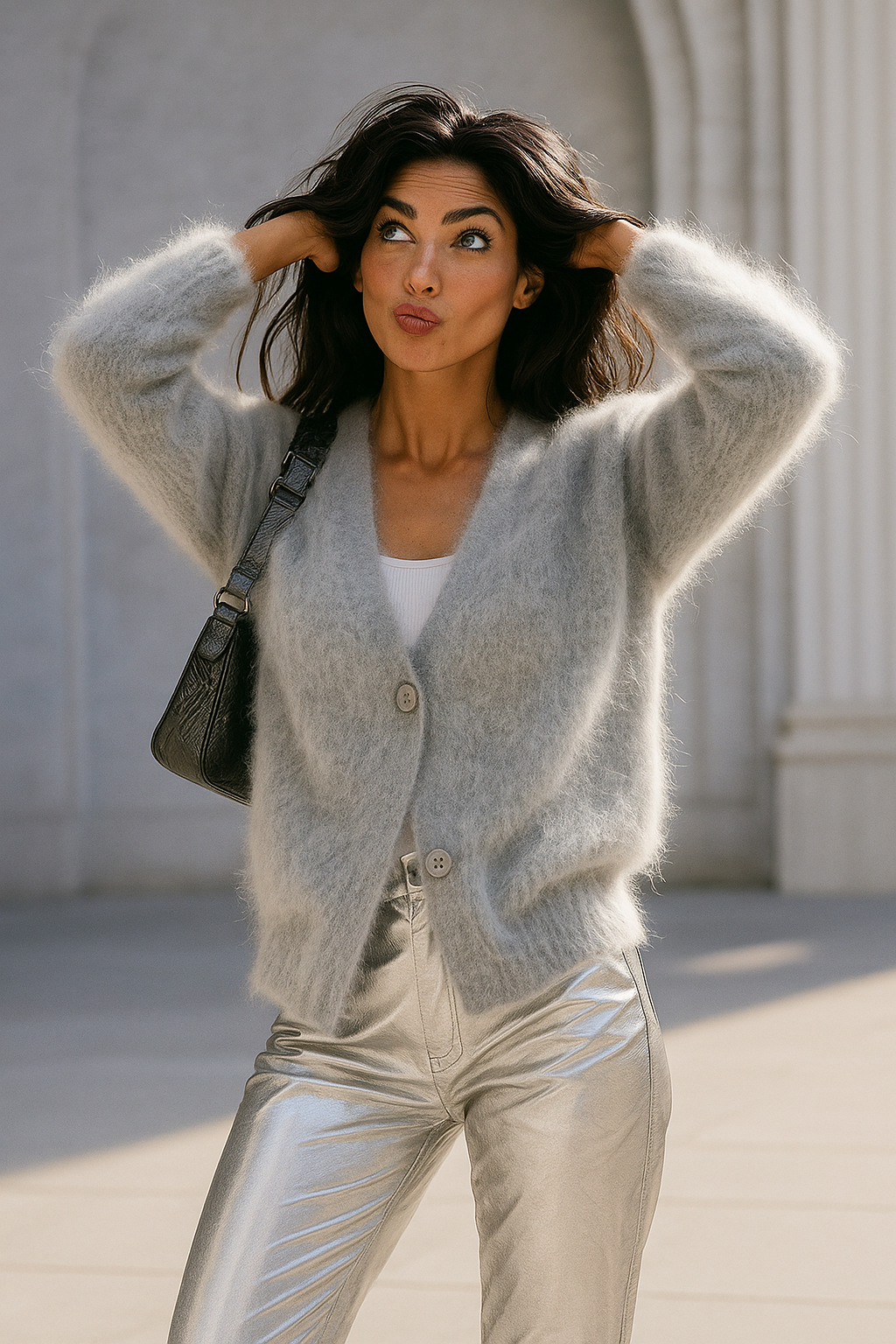 Oversized Knit Cardigan for Women – 100% Nylon Soft Lightweight Layer