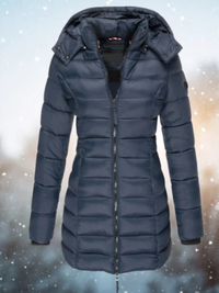 Women’s Long Hooded Winter Puffer Jacket – Warm & Lightweight