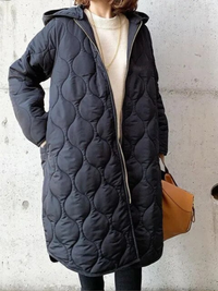 Quilted Hooded Winter Coat – Lightweight Longline Warm Jacket for Women