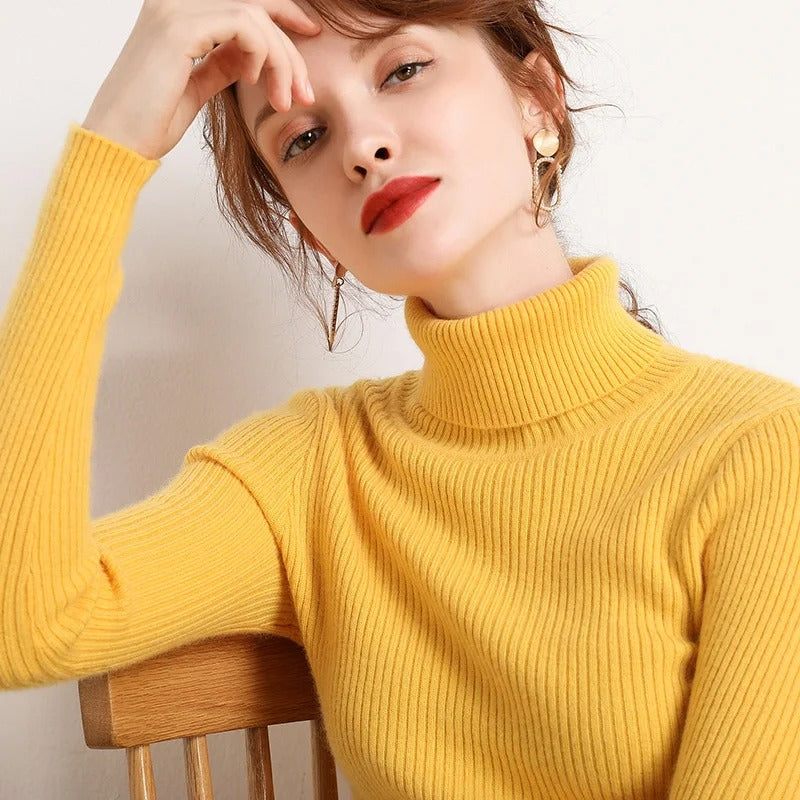 Cashmere turtleneck sweater for women