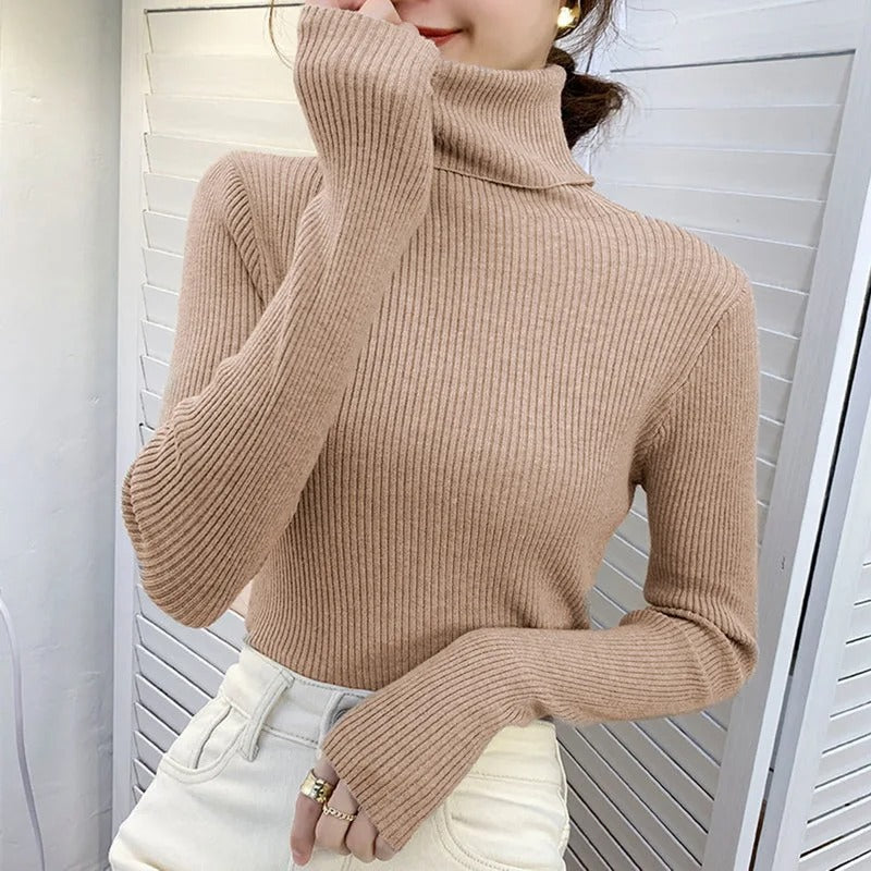 Cashmere turtleneck sweater for women