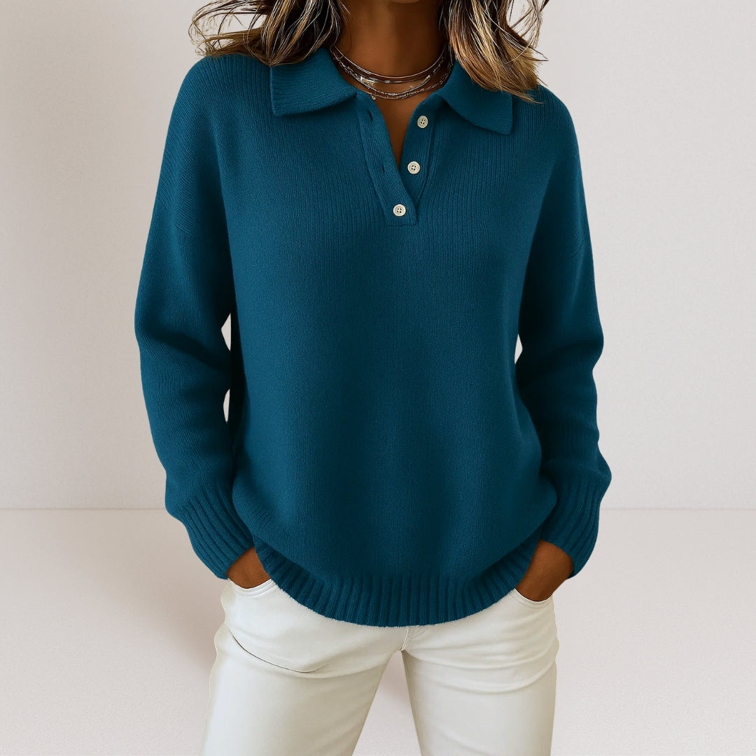 Women's Collared Long Sleeve Sweater