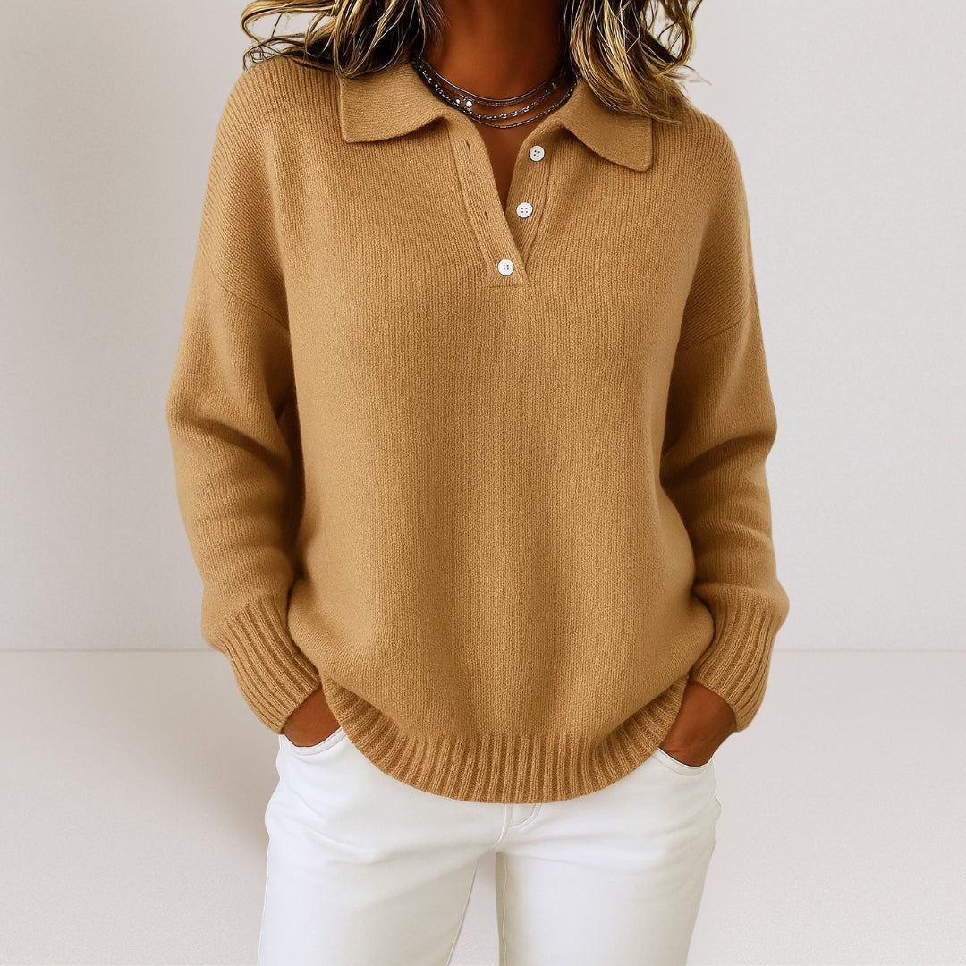 Women's Collared Long Sleeve Sweater