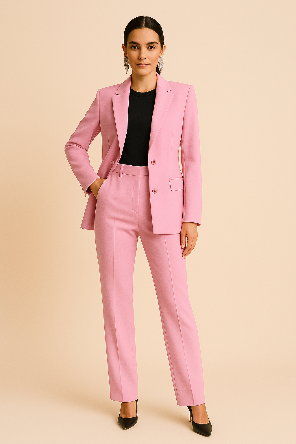 Women's Double-Breasted Pant Suit Set