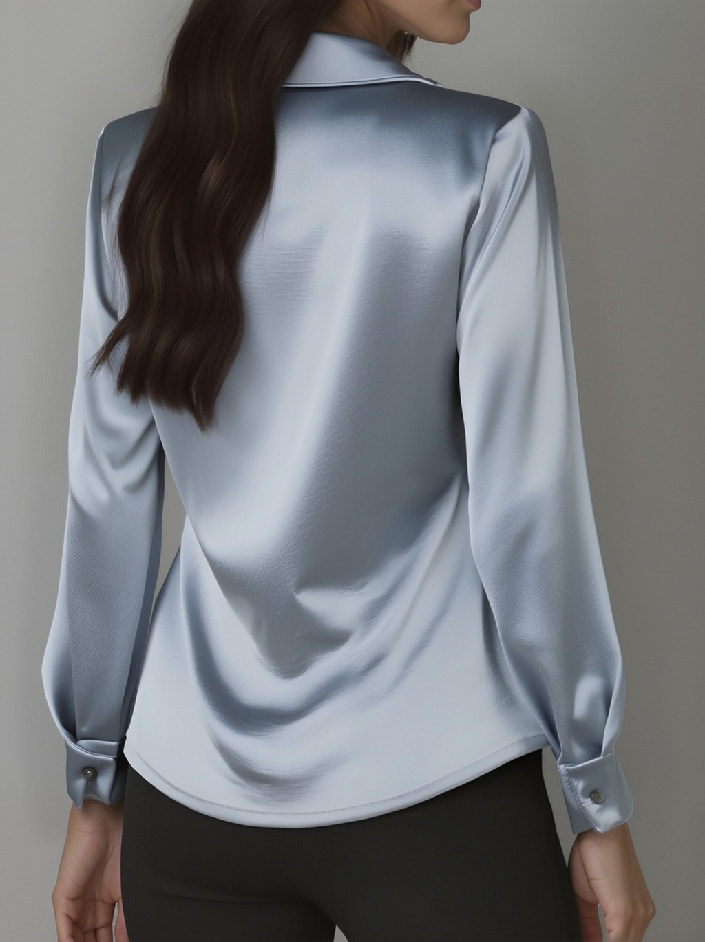 Women's Draped Neck Long Sleeve Blouse