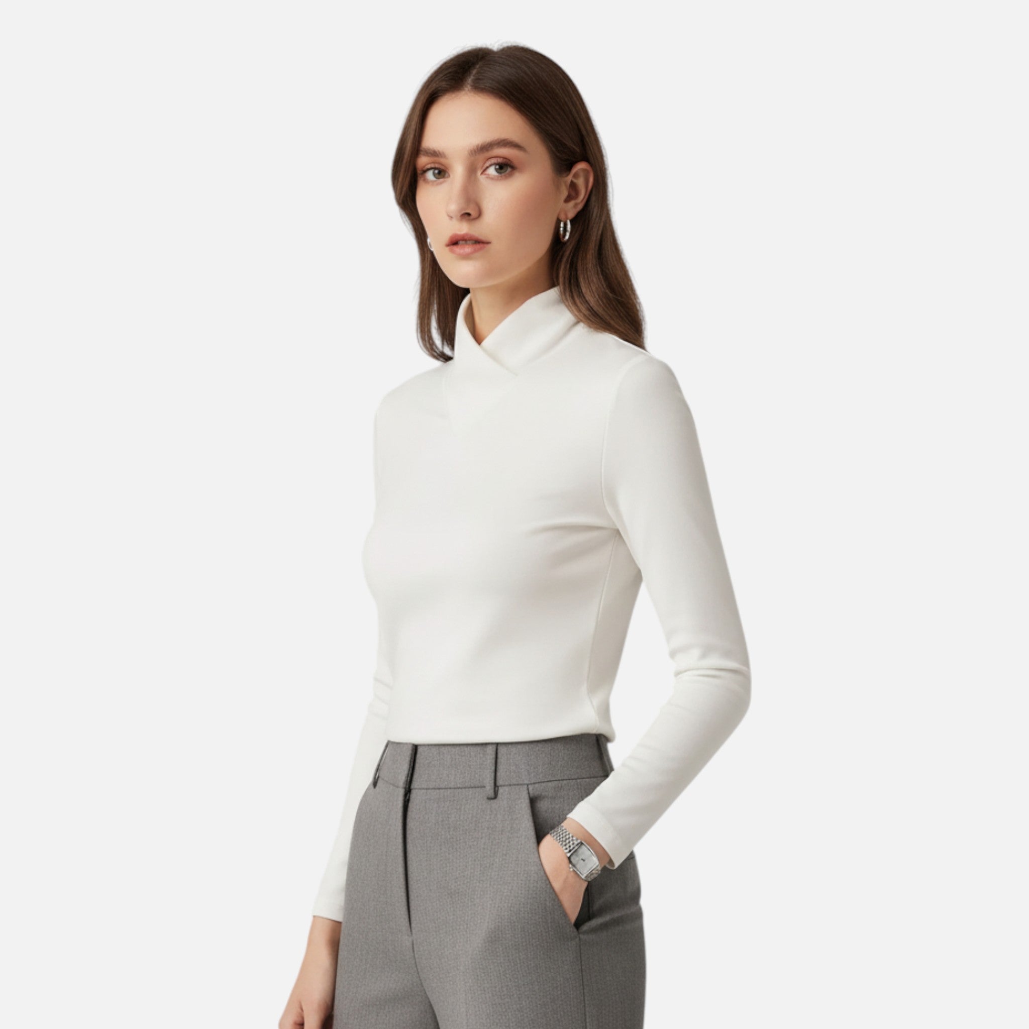 Women's Fitted Mock Neck Top