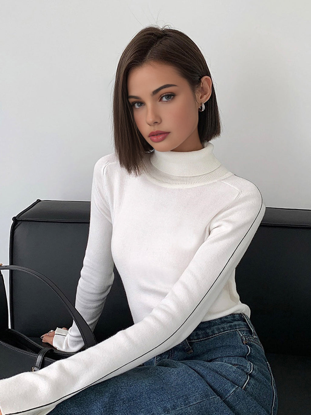 Women's Fitted Turtleneck Sweater