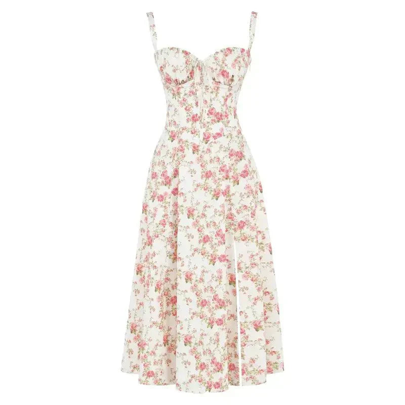 Women's Floral A-Line Midi Dress