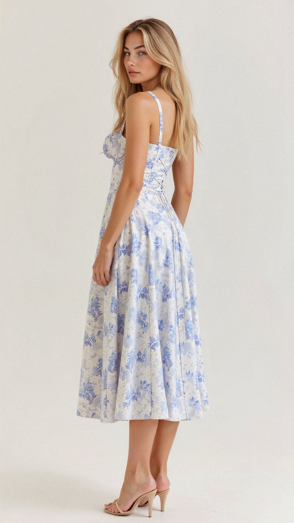 Women's Floral A-Line Midi Dress
