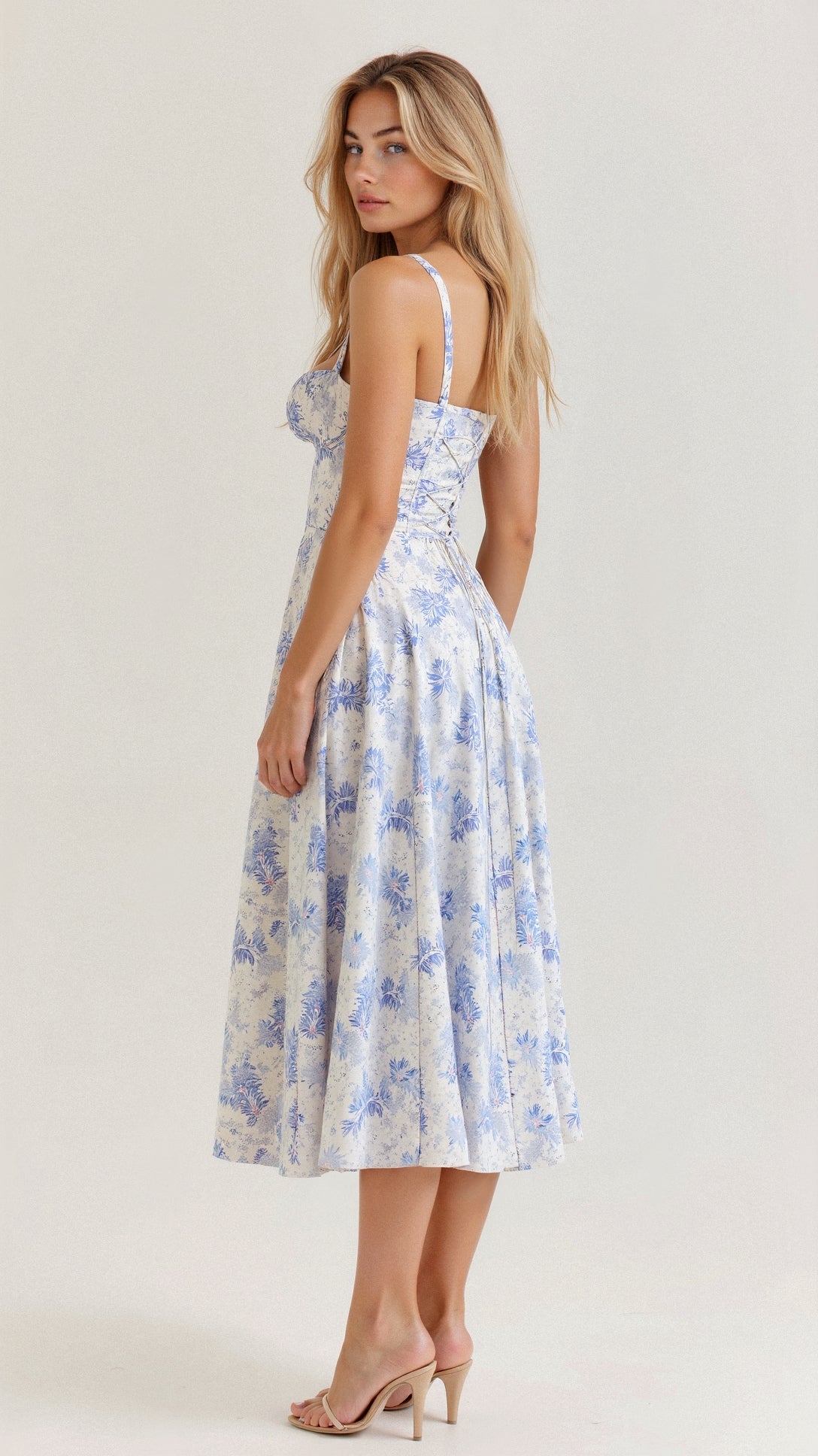 Women's Floral A-Line Midi Dress