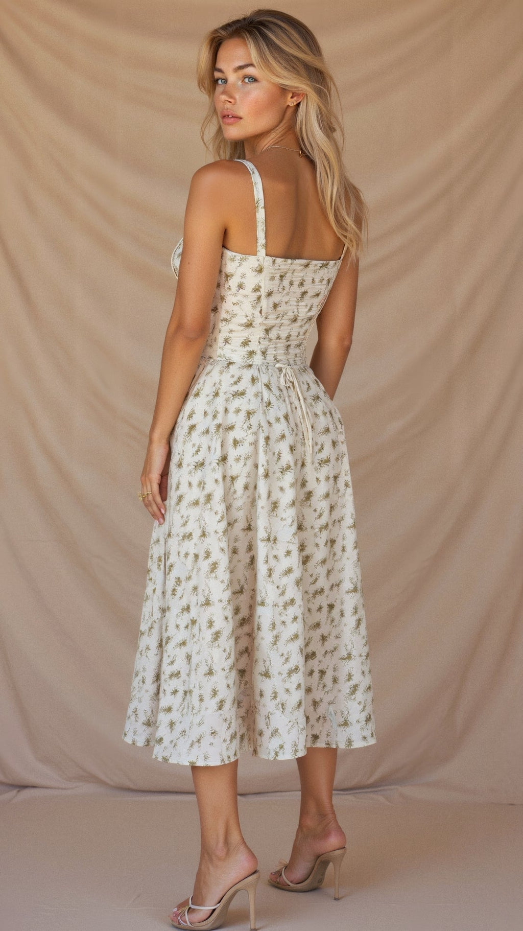 Women's Floral A-Line Midi Dress