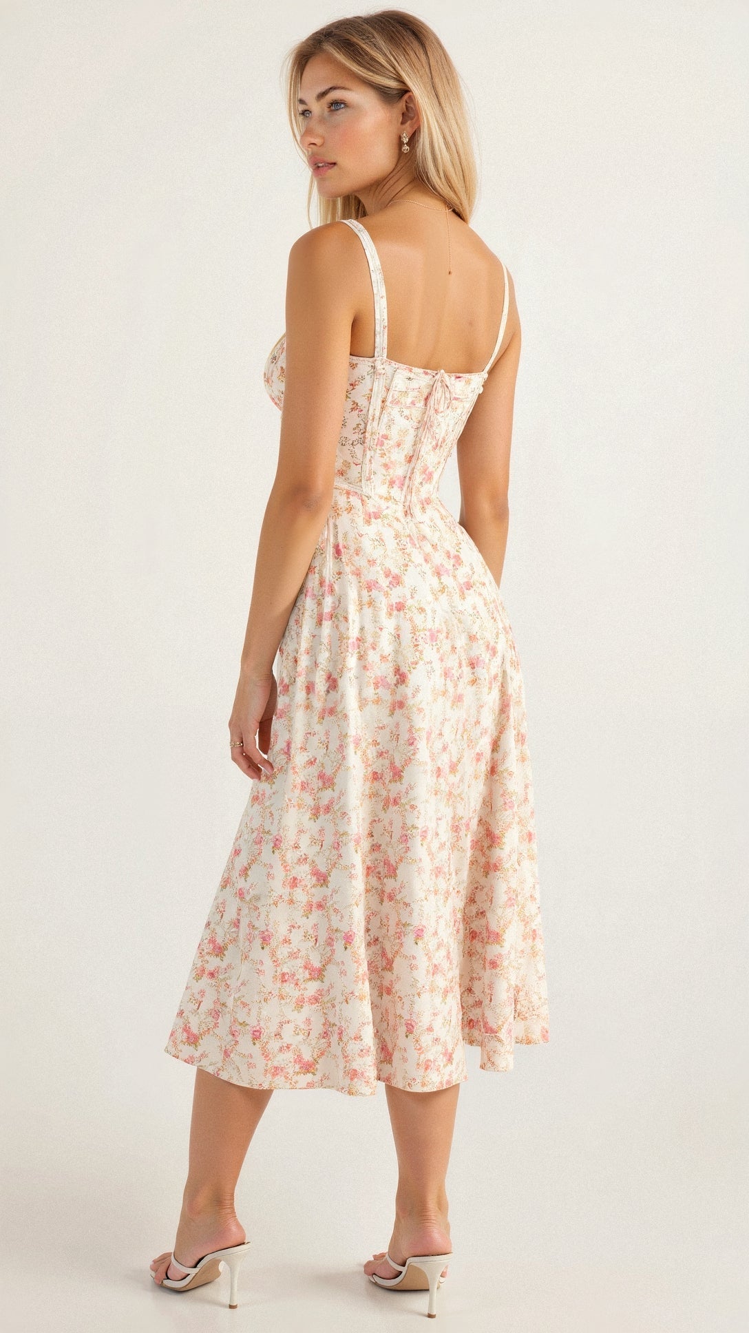 Women's Floral A-Line Midi Dress