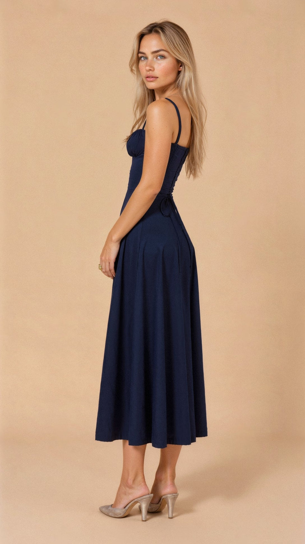 Women's Floral A-Line Midi Dress