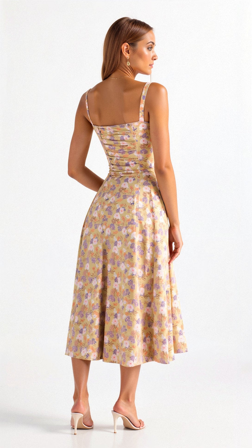 Women's Floral A-Line Midi Dress