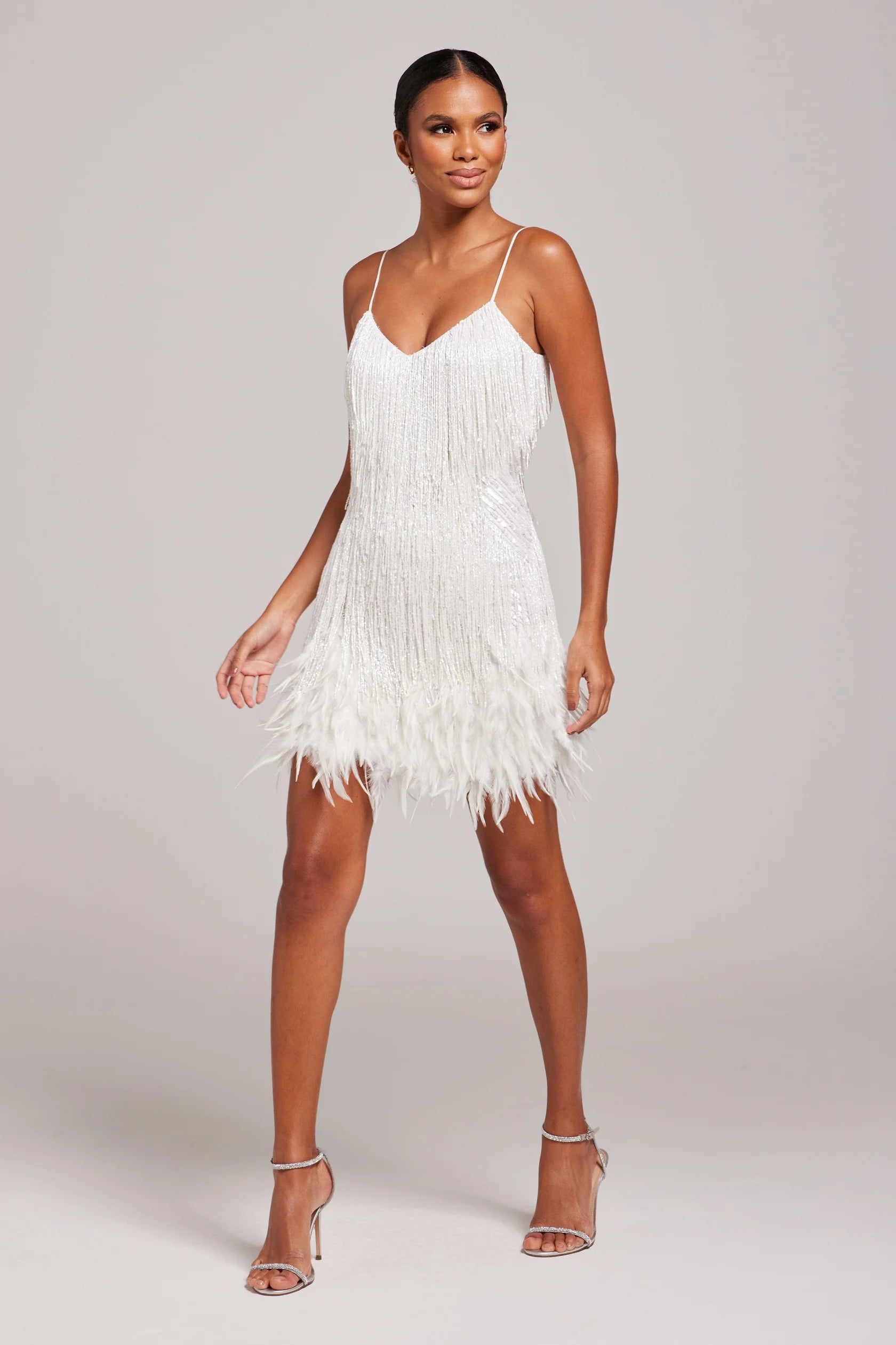 Women's Fringe Spaghetti Strap Mini Dress
