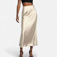 Women's High-Waisted A-Line Midi Skirt