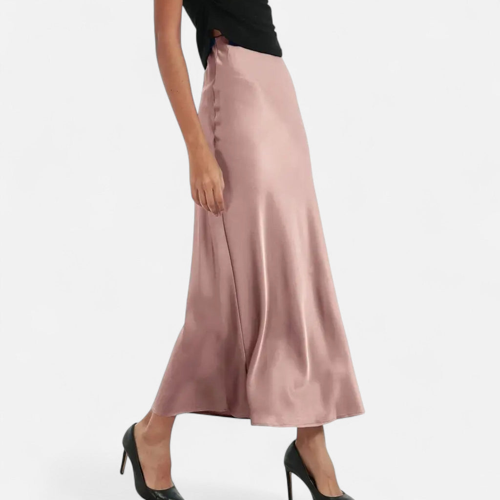 Women's High-Waisted A-Line Midi Skirt
