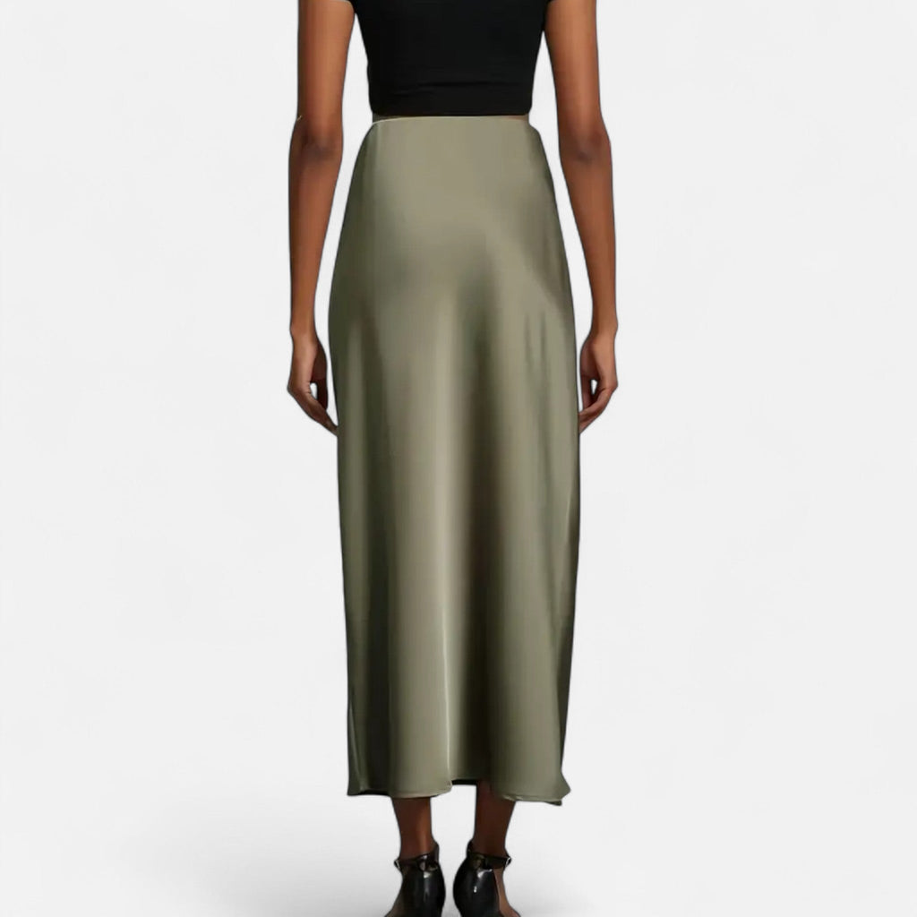 Women's High-Waisted A-Line Midi Skirt