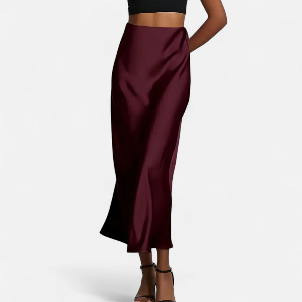 Women's High-Waisted A-Line Midi Skirt