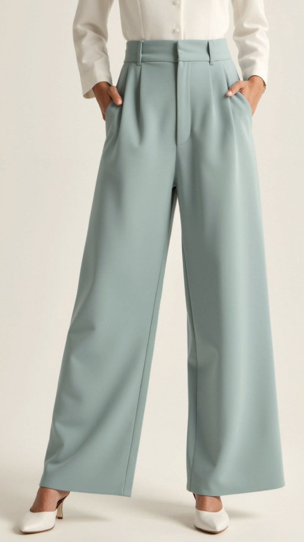 Women's High-Waisted Pleated Wide Leg Pants