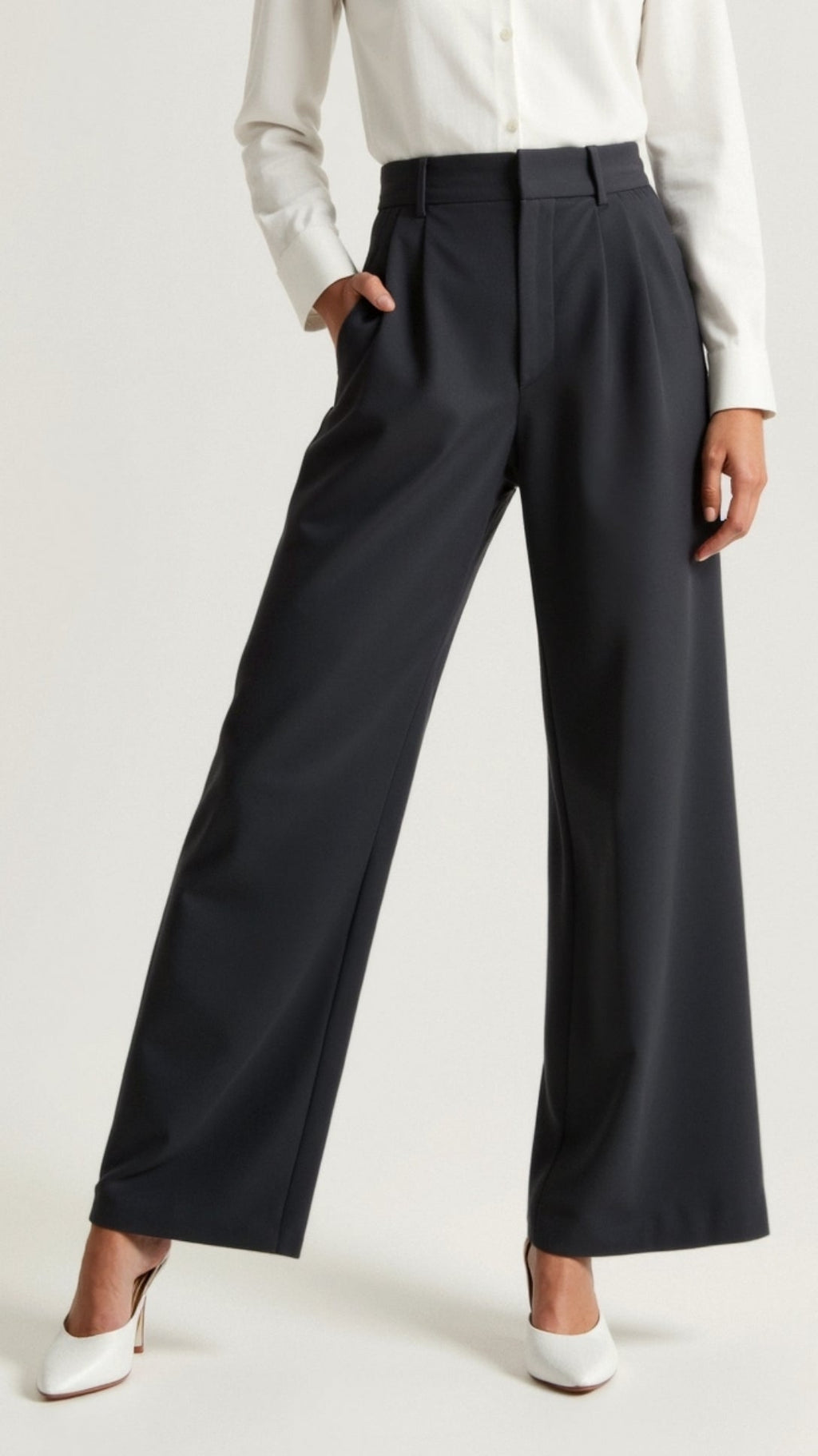 Women's High-Waisted Pleated Wide Leg Pants