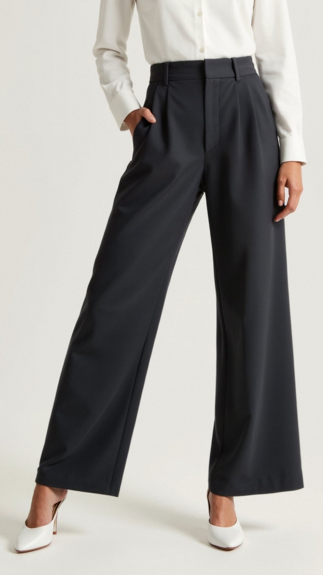 Women's High-Waisted Pleated Wide Leg Pants