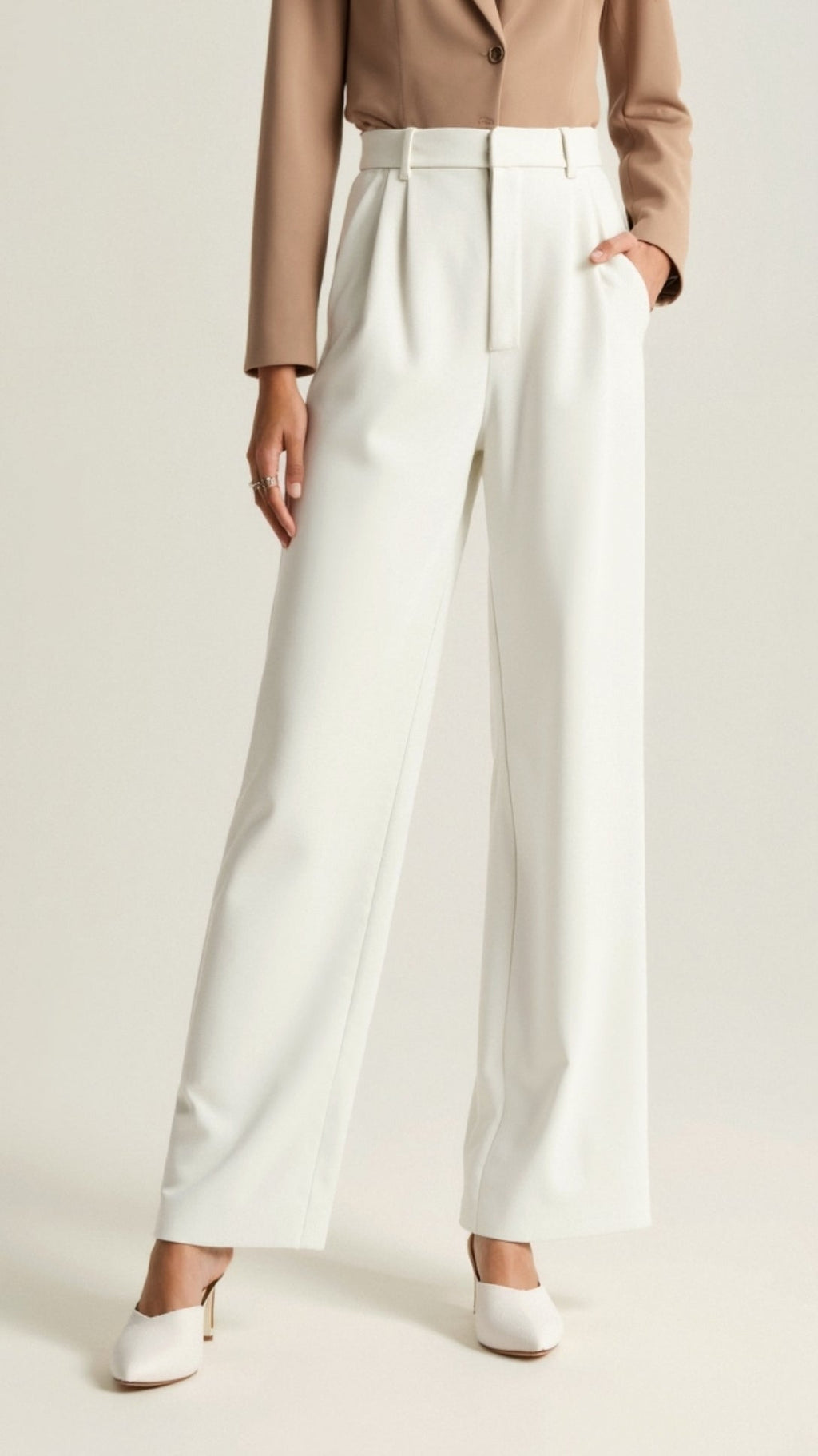 Women's High-Waisted Pleated Wide Leg Pants