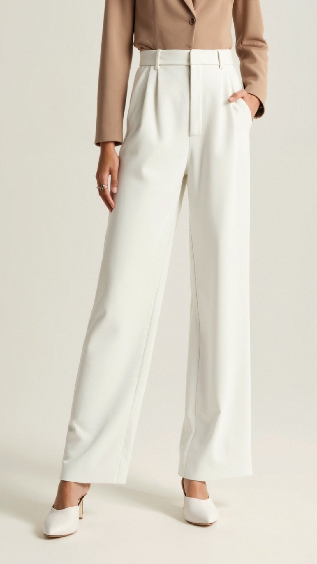 Women's High-Waisted Pleated Wide Leg Pants