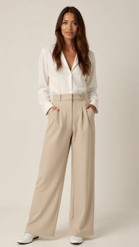 Women's High-Waisted Pleated Wide Leg Pants