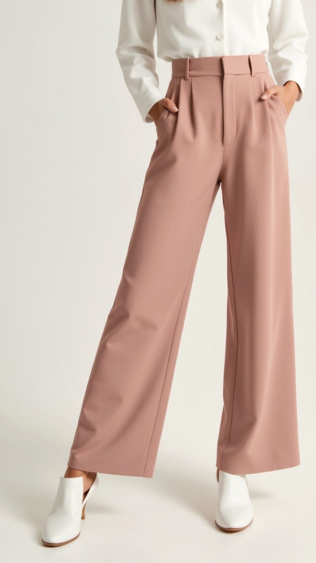Women's High-Waisted Pleated Wide Leg Pants