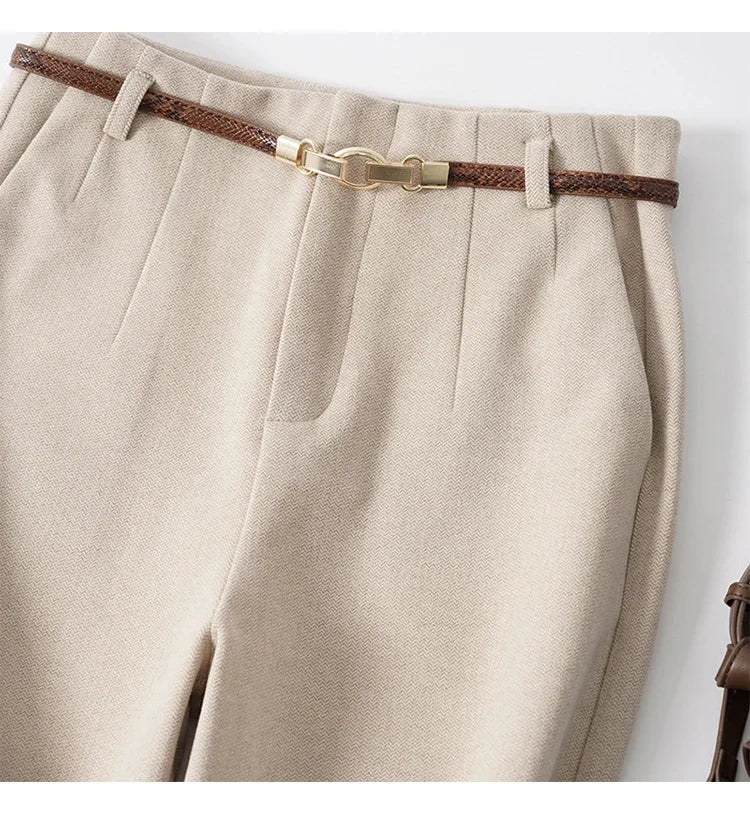 Women's High-Waisted Wide Leg Pleated Dress Pants