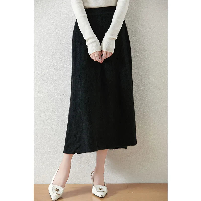Women's Knit A-Line Midi Skirt