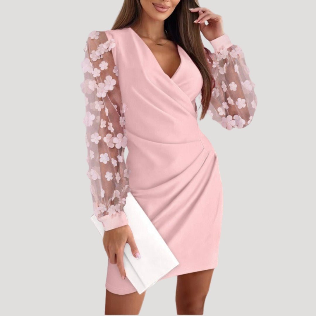 Women's Long Sleeve Wrap Mini Dress