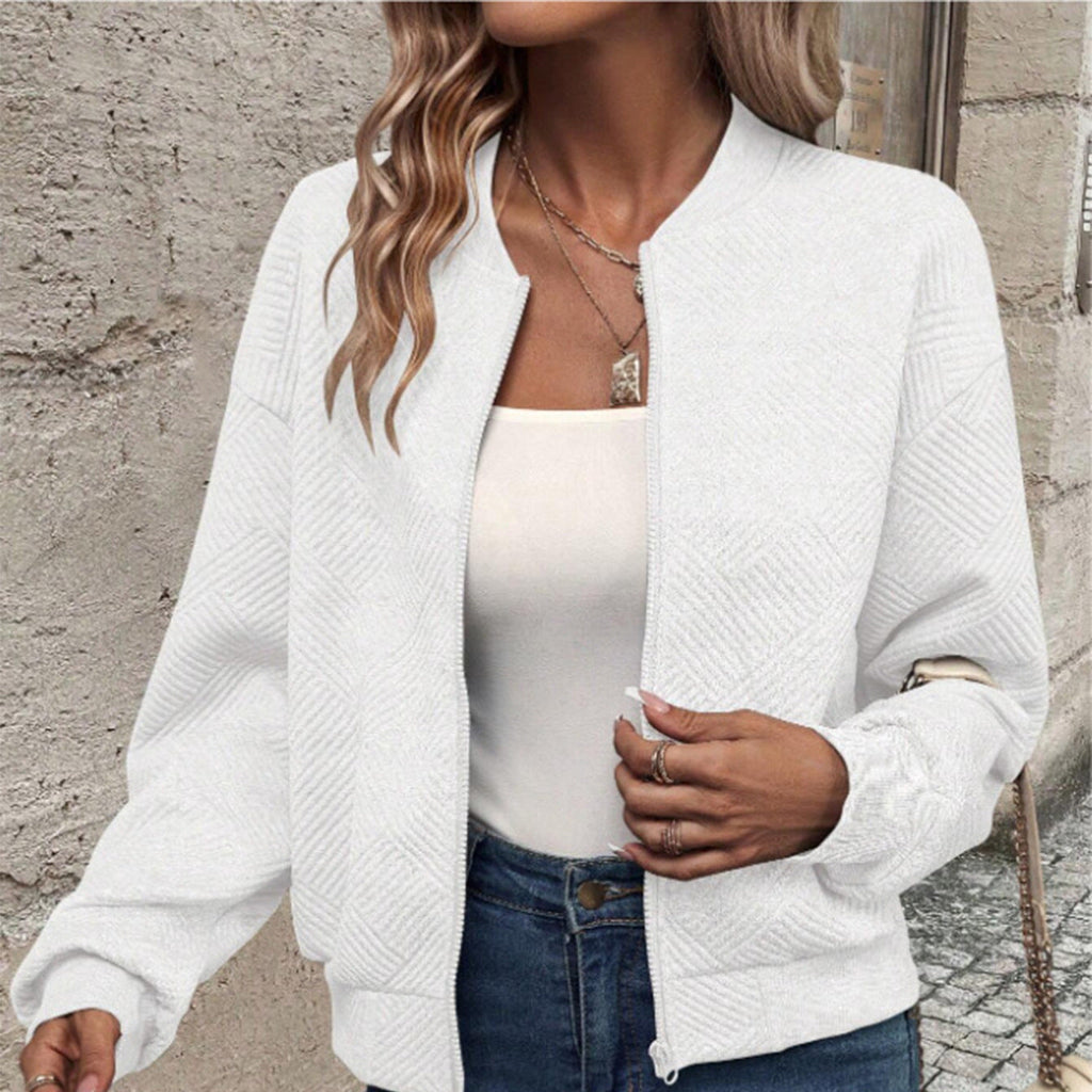 Women's Quilted Zip Up Bomber Jacket