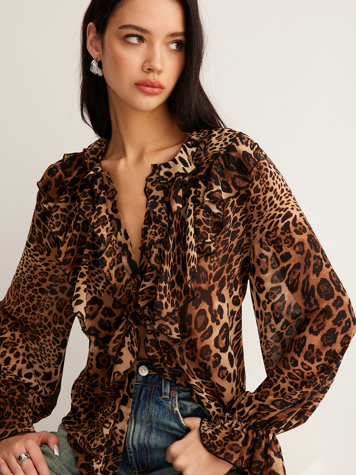 Women's Ruffle Long-Sleeve Blouse