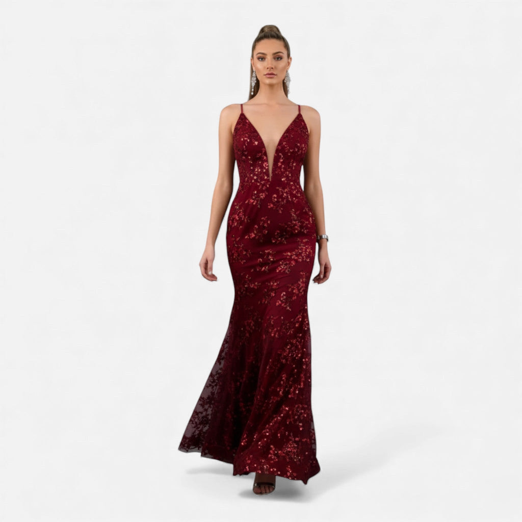 Women's Spaghetti Strap Floral Maxi Dress