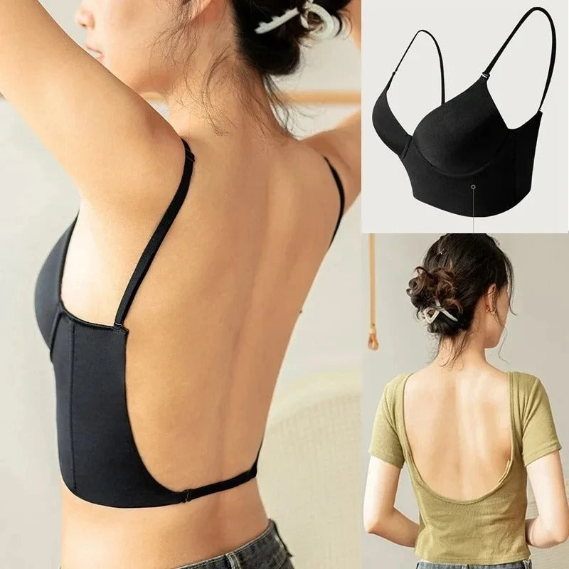 Women's Strappy Backless Wireless Bra