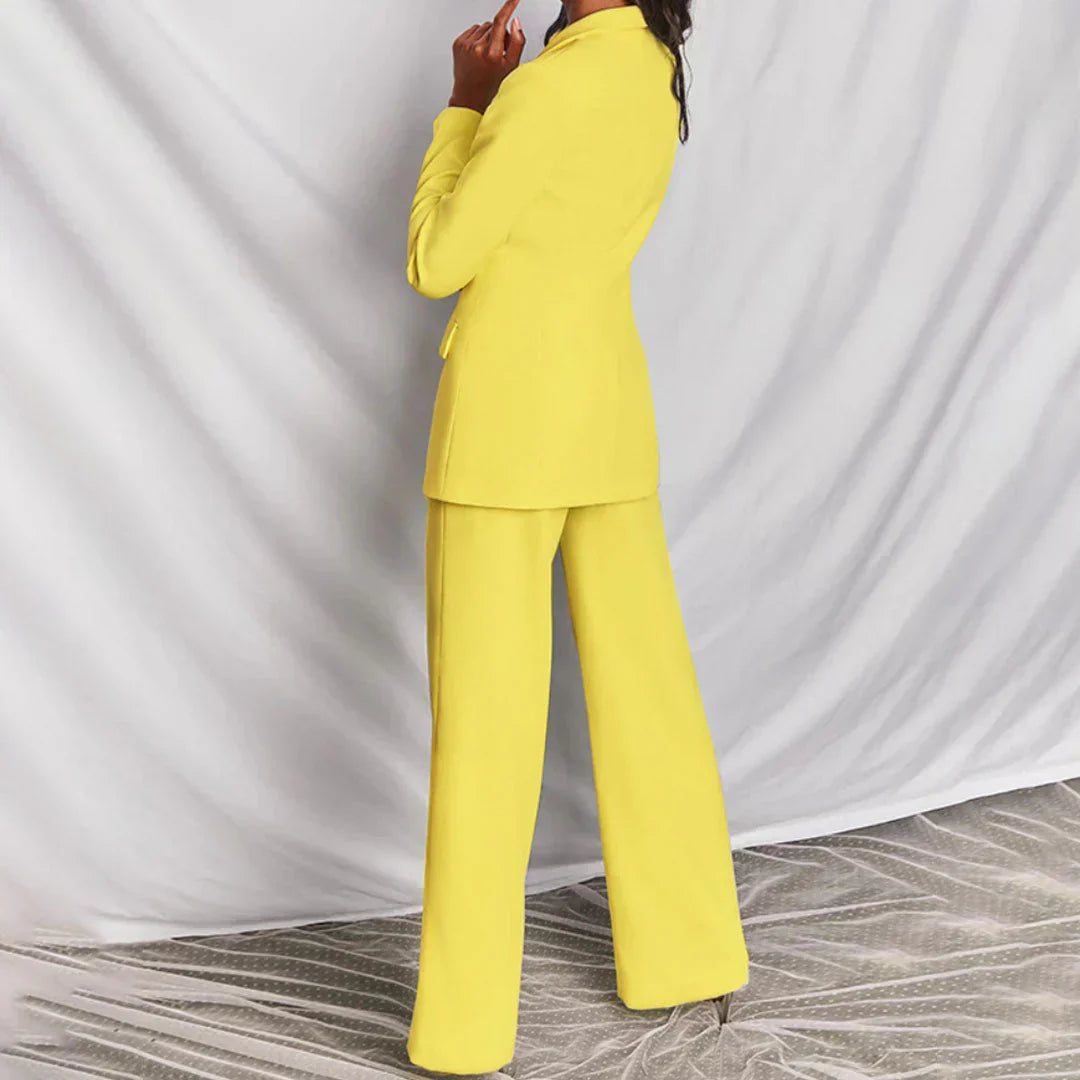 Women's Wide-Leg Pant Suit Set