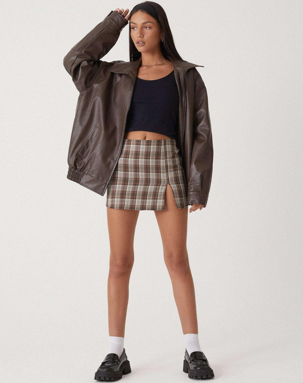 Women’s Oversized Leather Jacket – Stylish Everyday Casual Design