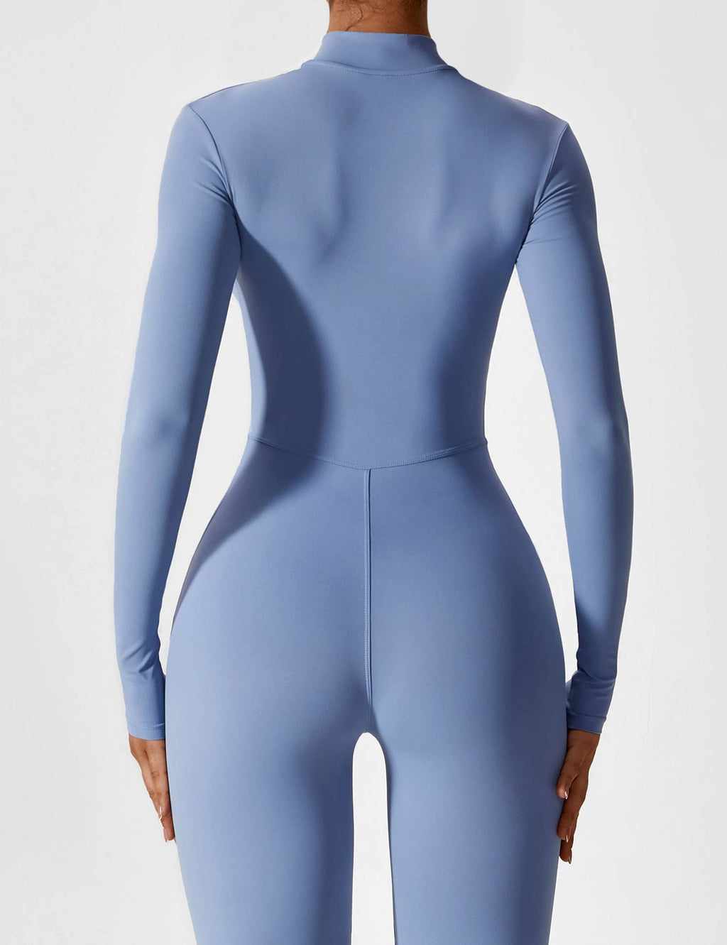 Long Sleeve Zip Jumpsuit – Stretch One-Piece Activewear with Sculpting Fit