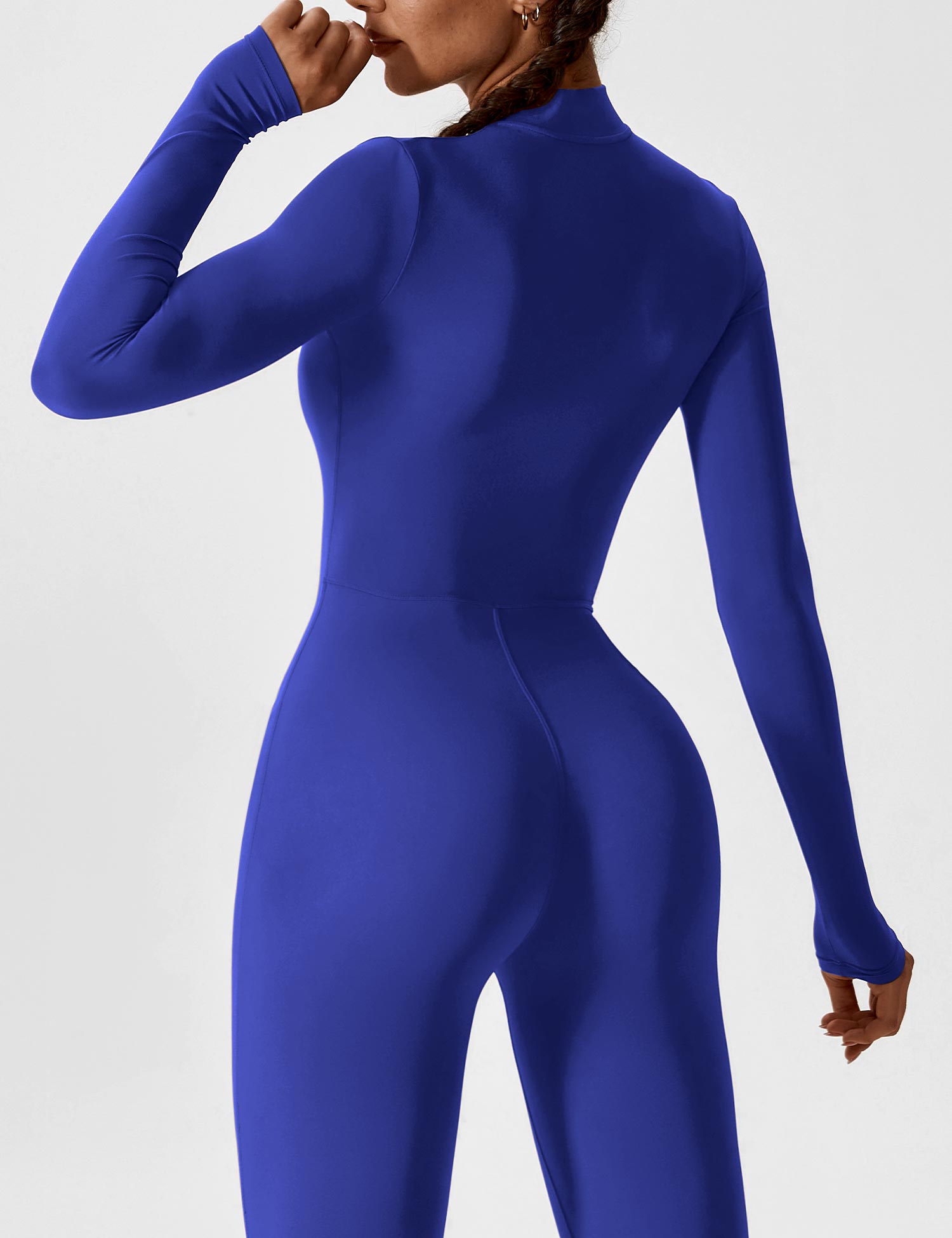 Long Sleeve Zip Jumpsuit – Stretch One-Piece Activewear with Sculpting Fit