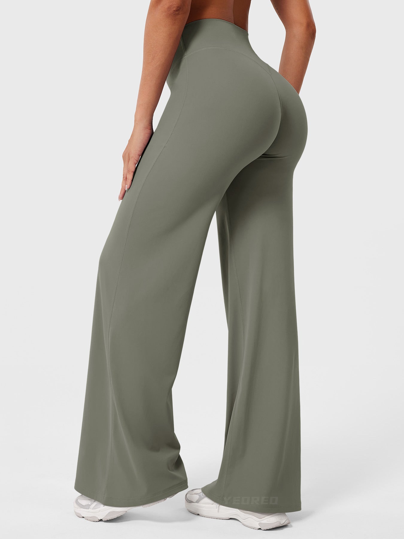 High-Waist Flared Pants – Stretch Straight-Leg with Hip-Contouring Fit